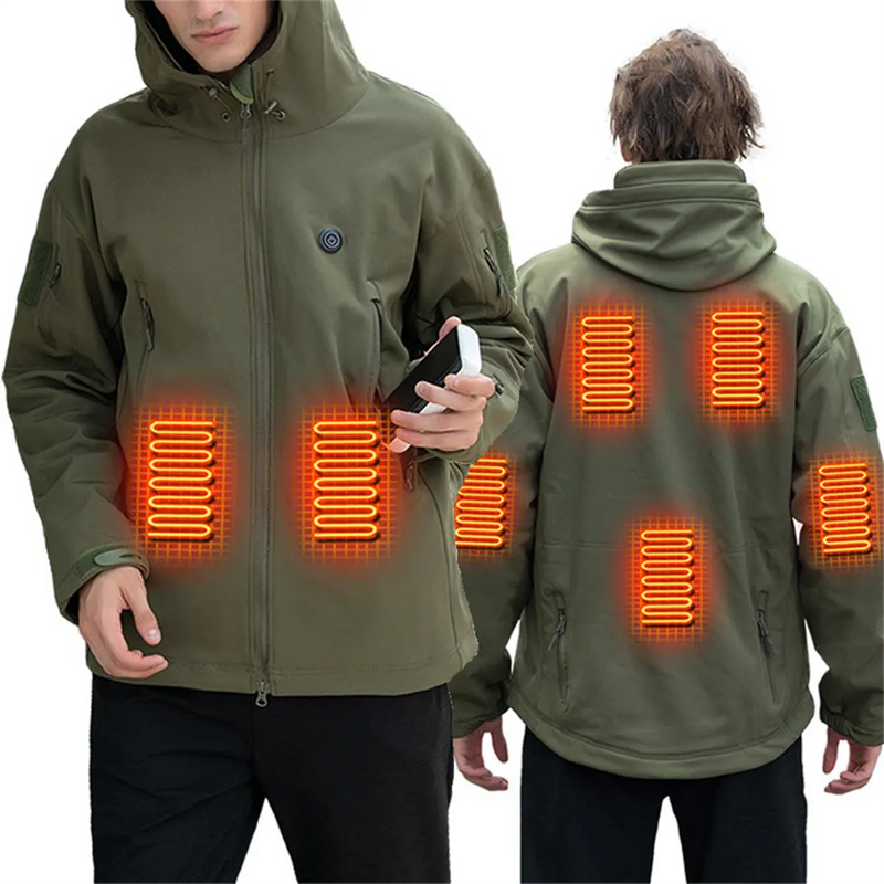 Outdoor Electric Windproof Heated Jacket Winter Heating Coat