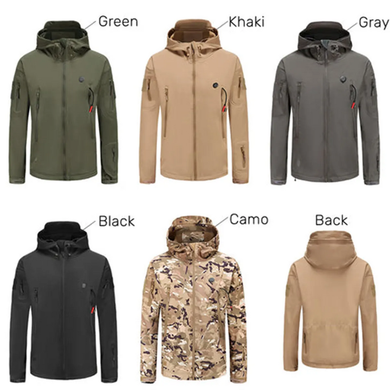 Outdoor Electric Windproof Heated Jacket Winter Heating Coat