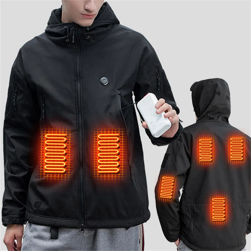Outdoor Electric Windproof Heated Jacket Winter Heating Coat