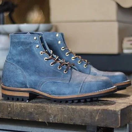 Men's Retro Low Heel Casual Short Boots