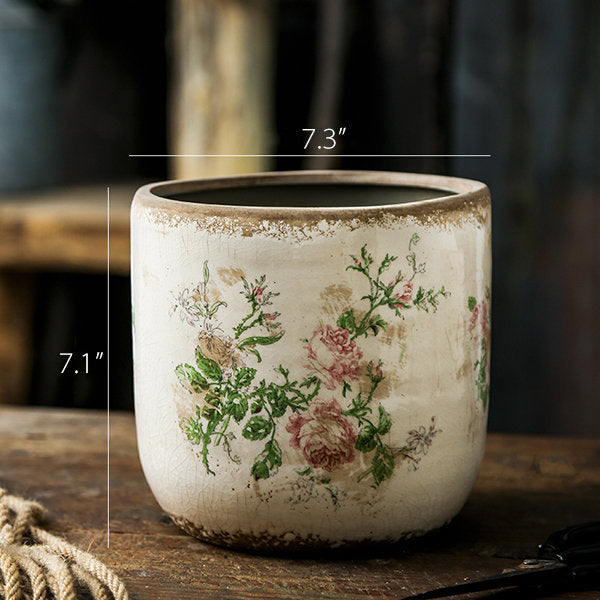 Vintage Floral Planter