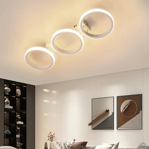 Modern Minimalist LED Ceiling Lamp - 2 Rings Aisle Light Fixture