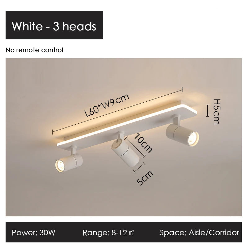 Modern Black LED Ceiling Chandelier with Spotlights for Home Decor