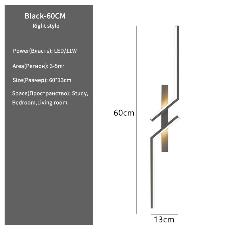 Modern Creative Strip LED Wall Light – Minimalist Bedroom Bedside Sconce