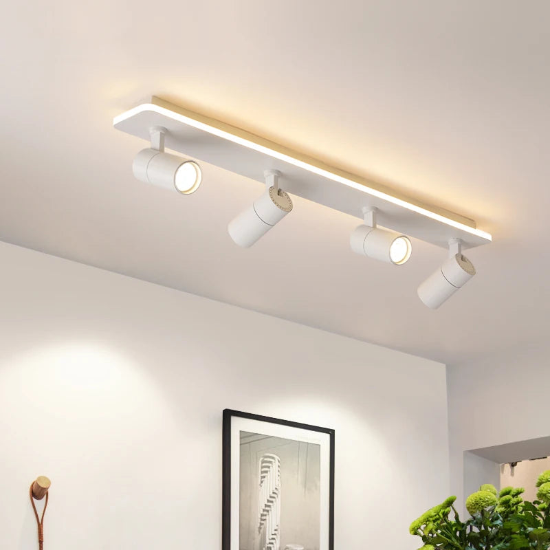 Modern Black LED Ceiling Chandelier with Spotlights for Home Decor