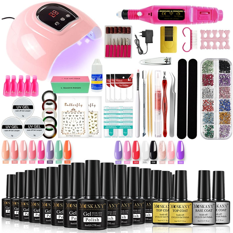 Beauty Nail Set Complete Manicure Kit with Nail Lamp