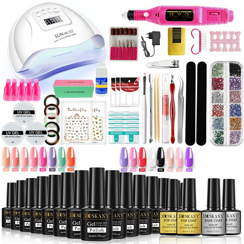 Beauty Nail Set Complete Manicure Kit with Nail Lamp