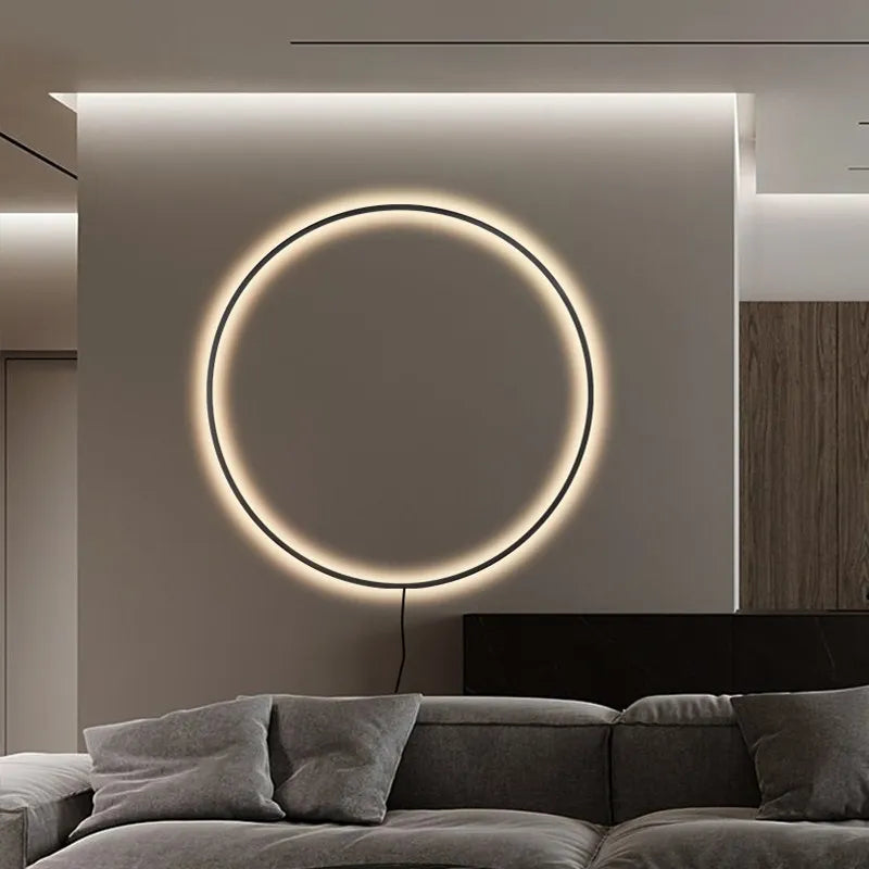 Modern LED Wall Lamps - Round Ring USB Wall Sconce Light Fixture