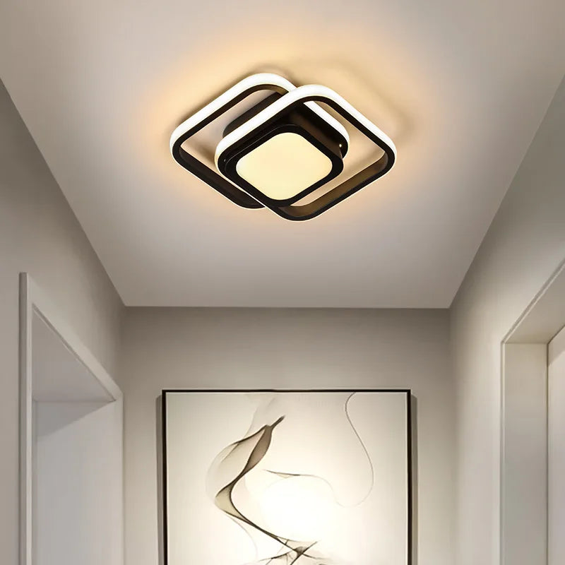 Modern Minimalist LED Ceiling Lamp - 2 Rings Aisle Light Fixture
