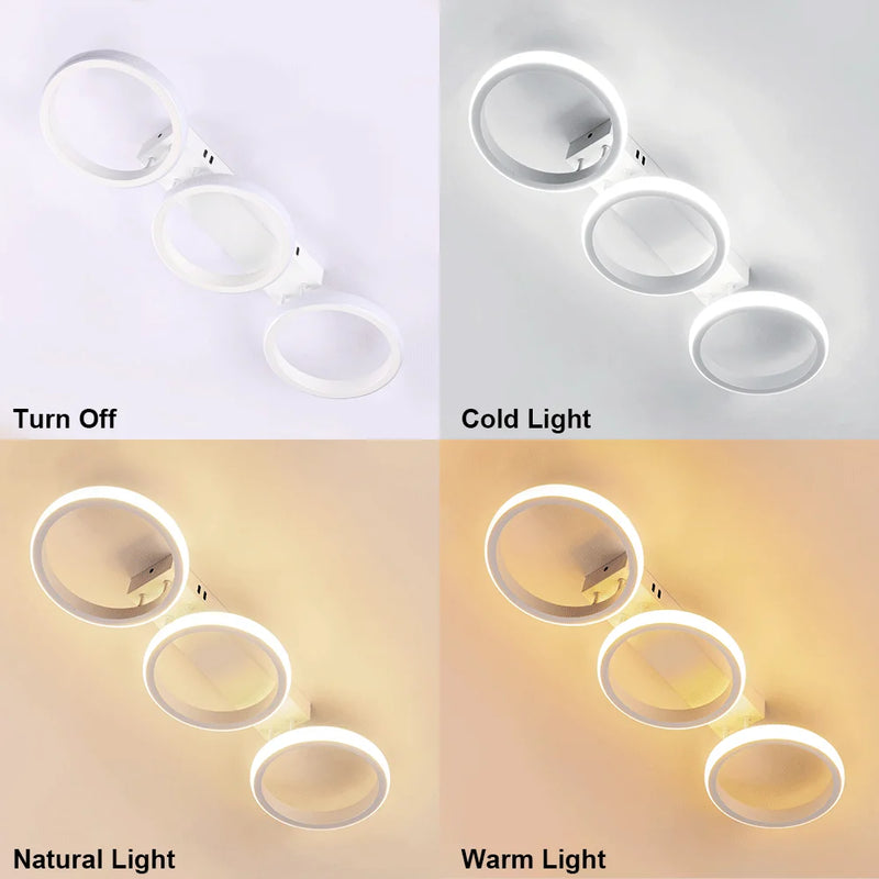Modern Minimalist LED Ceiling Lamp - 2 Rings Aisle Light Fixture