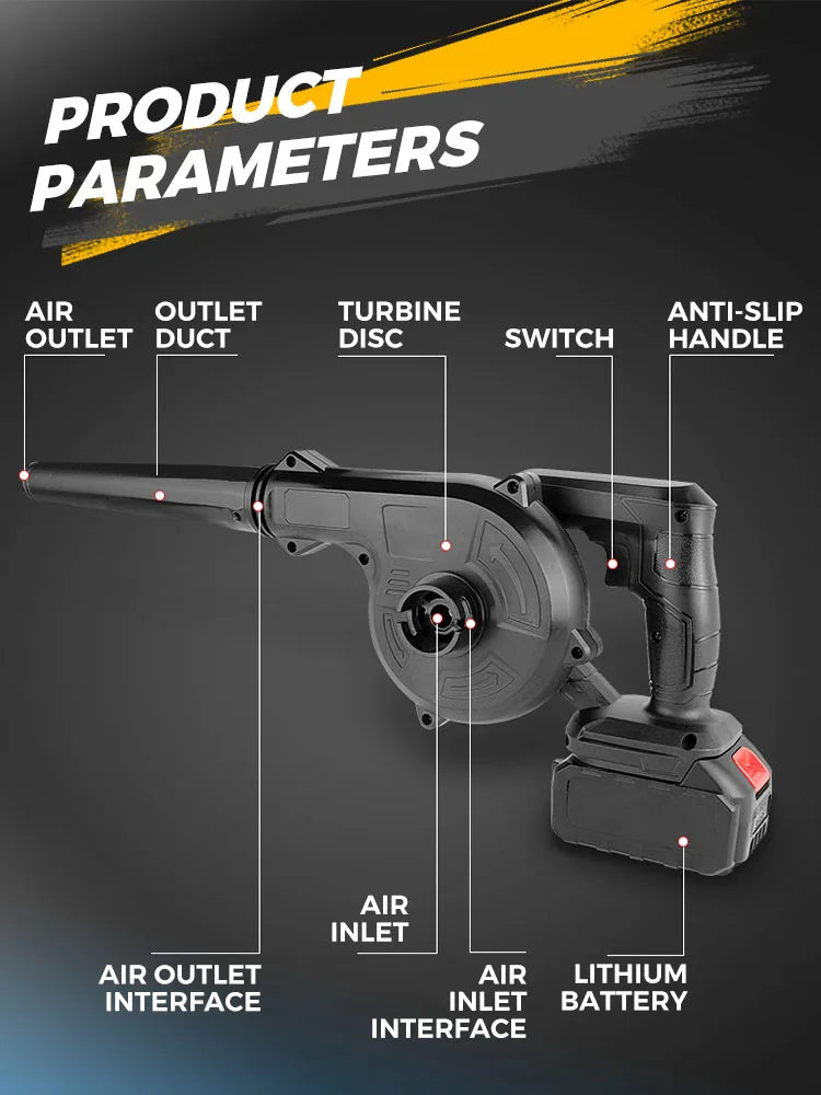 2-in-1 Cordless Leaf Blower & Vacuum Compatible with DeWalt 20V Max Battery