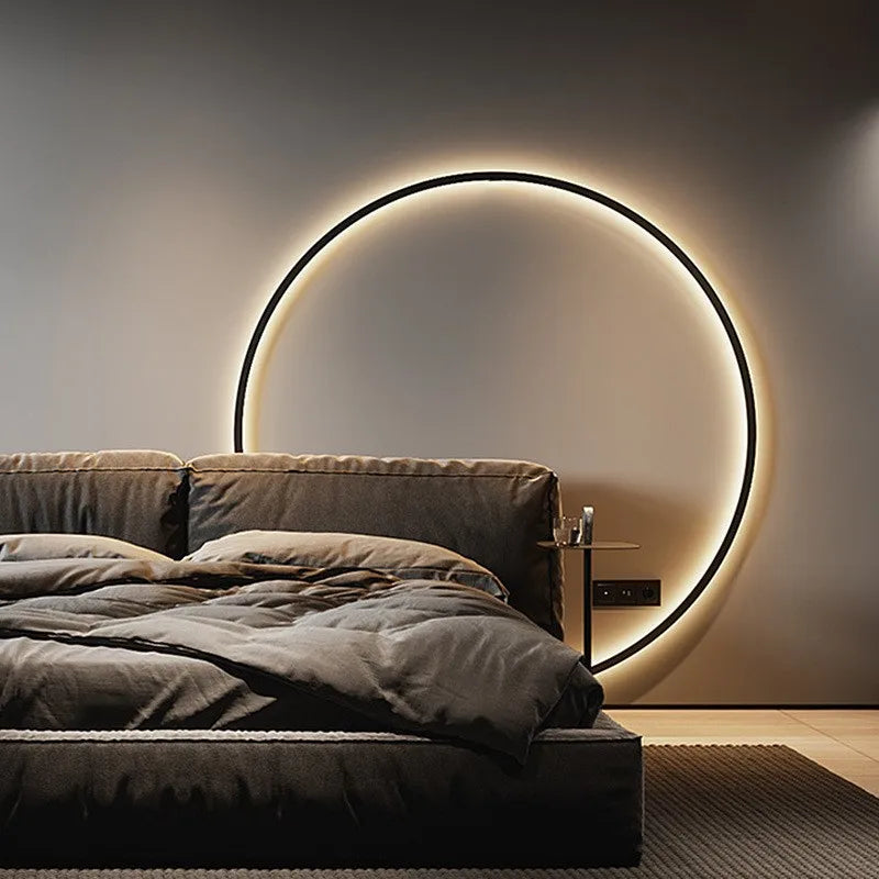 Modern LED Wall Lamps - Round Ring USB Wall Sconce Light Fixture