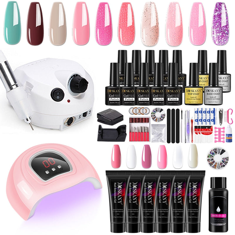 Beauty Nail Set Complete Manicure Kit with Nail Lamp