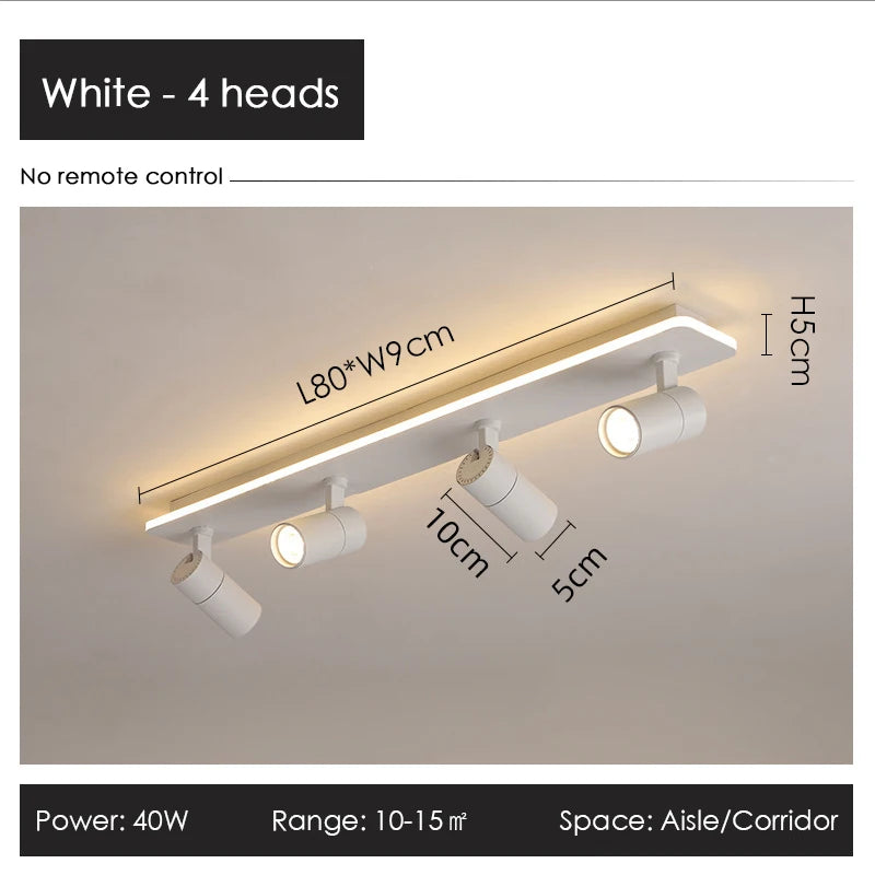Modern Black LED Ceiling Chandelier with Spotlights for Home Decor