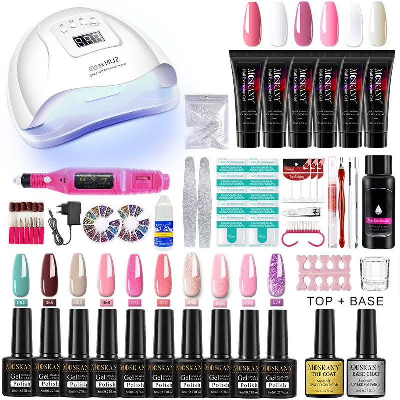 Beauty Nail Set Complete Manicure Kit with Nail Lamp