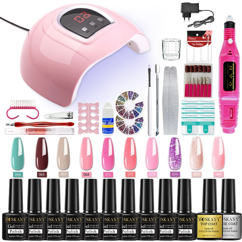 Beauty Nail Set Complete Manicure Kit with Nail Lamp