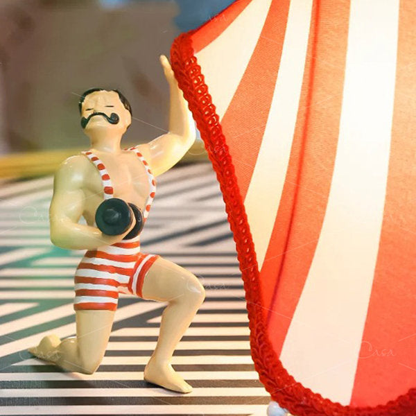 Vintage Circus Strongman Lamp