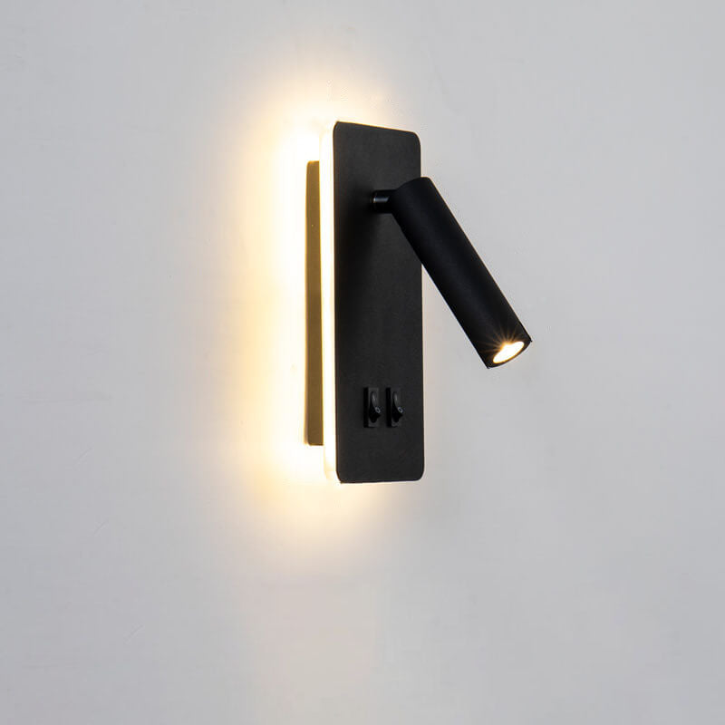 Minimalist Rectangle Spotlight Rotatable LED Reading Wall Sconce Lamp