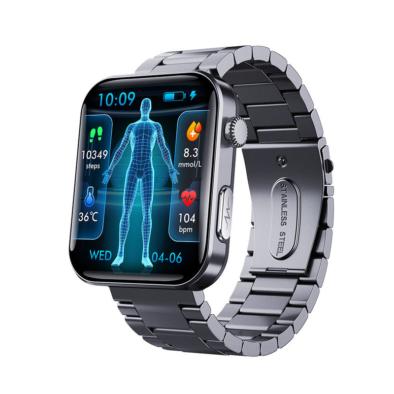 Blood Glucose Smartwatch BP ECG & Sleep Tracking