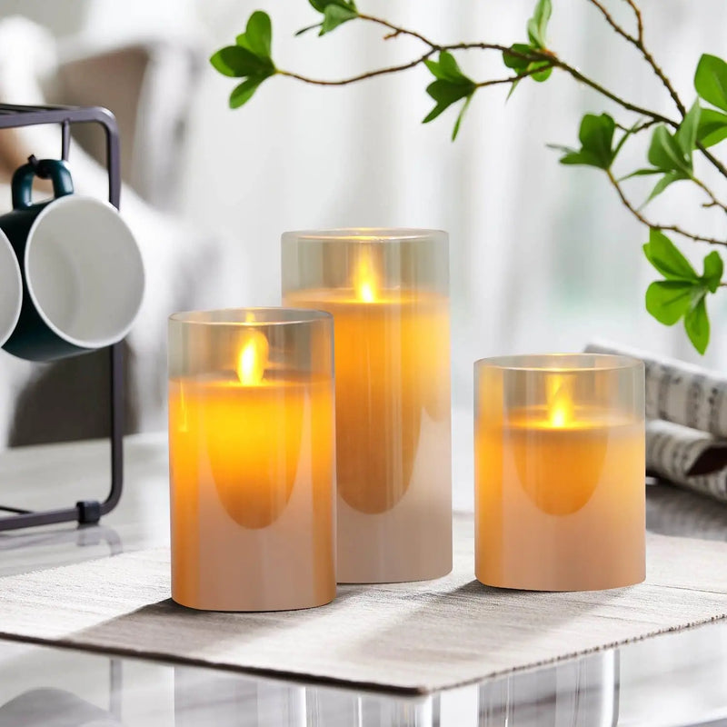 Rechargeable Flameless Candle 3-Piece Luxury Set