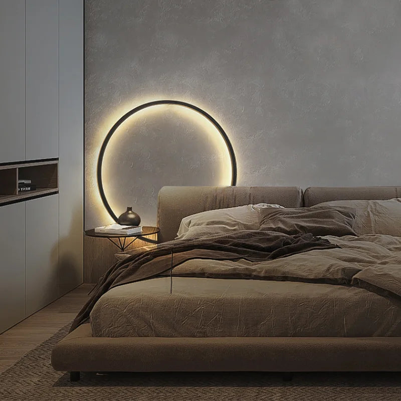 Modern LED Wall Lamps - Round Ring USB Wall Sconce Light Fixture