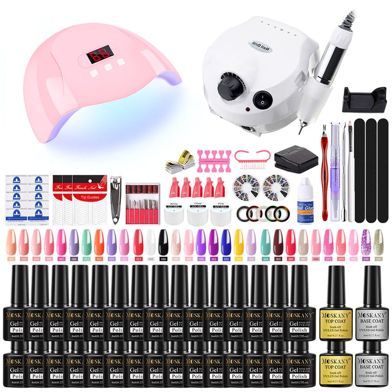 Beauty Nail Set Complete Manicure Kit with Nail Lamp