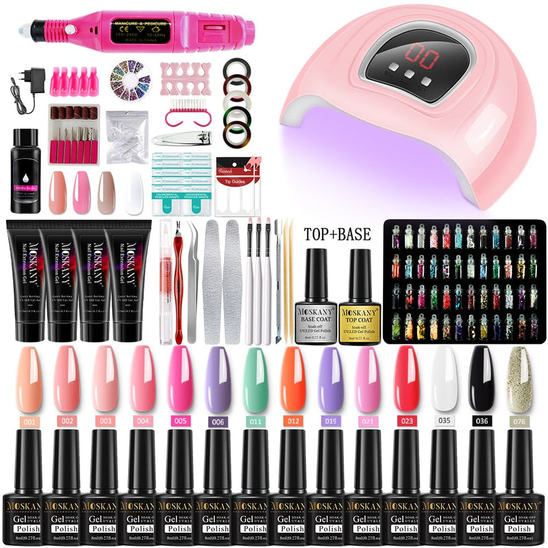 Beauty Nail Set Complete Manicure Kit with Nail Lamp