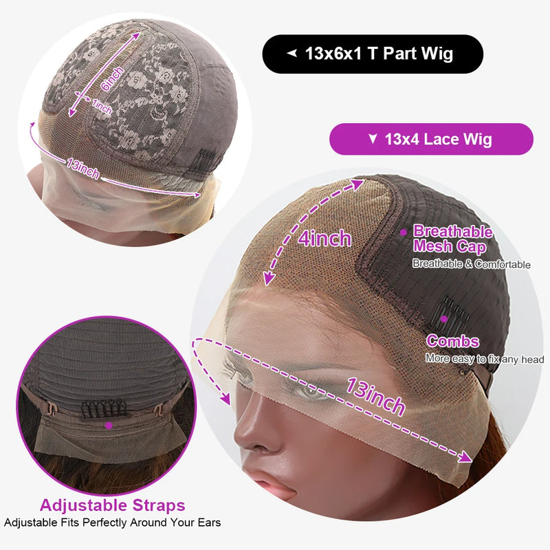 Chocolate Brown Bone Straight Lace Front Wig