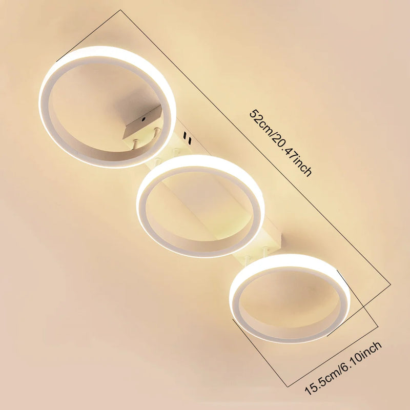 Modern Minimalist LED Ceiling Lamp - 2 Rings Aisle Light Fixture