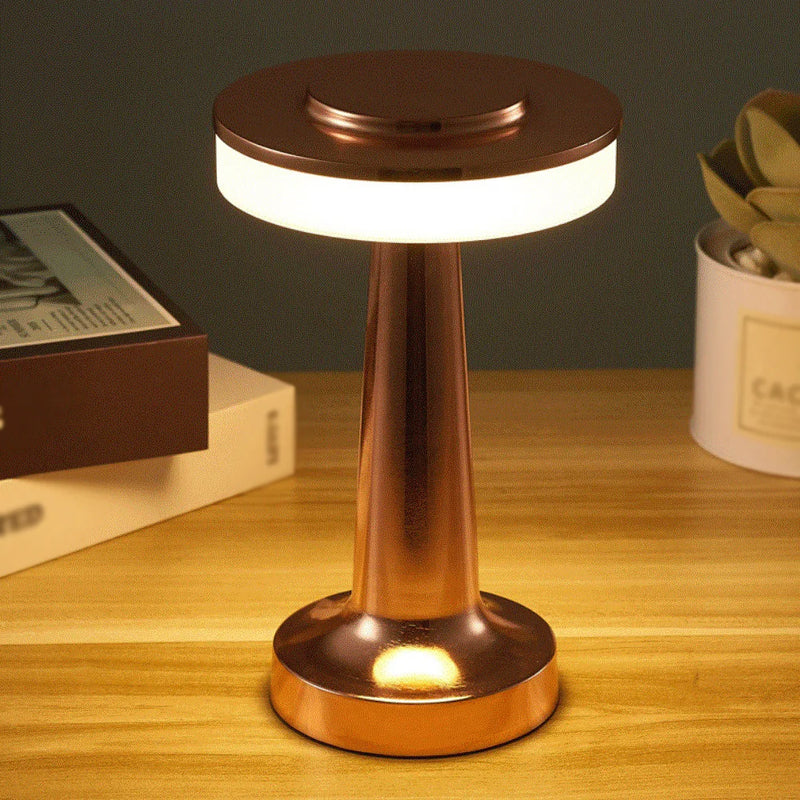 Retro LED Table Lamp – USB Rechargeable & Infinitely Dimmable