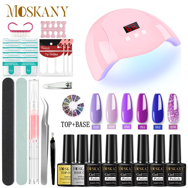 Beauty Nail Set Complete Manicure Kit with Nail Lamp