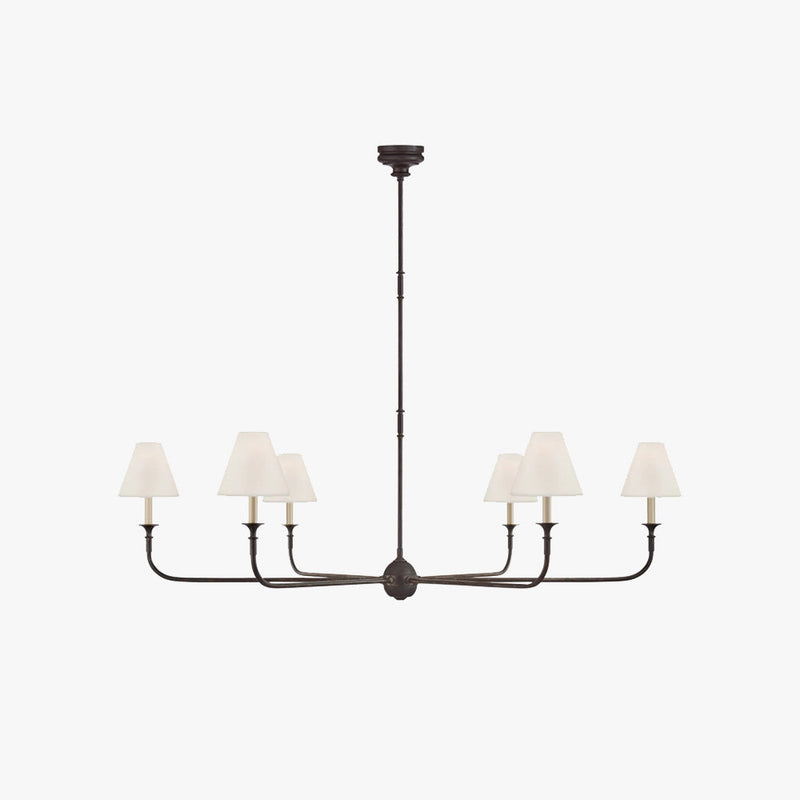 Sophisticated Vintage Retro Metal Chandeliers Living Room, Black/White/Brass