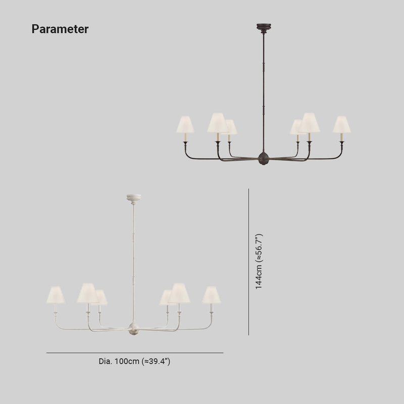 Sophisticated Vintage Retro Metal Chandeliers Living Room, Black/White/Brass