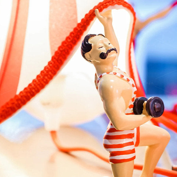 Vintage Circus Strongman Lamp