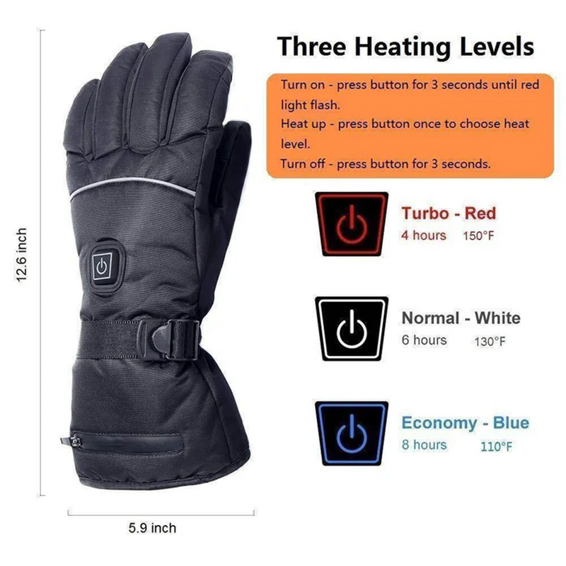 Unisex Electric Heated Waterproof Touchscreen Winter Gloves