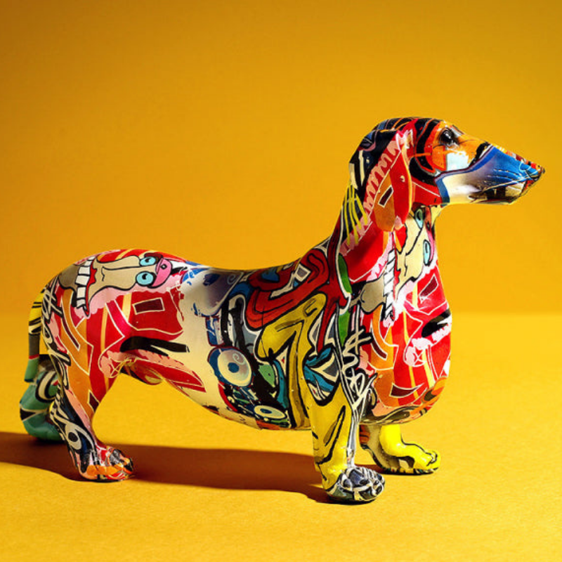 Dachshund Scandinavian Painted Statue