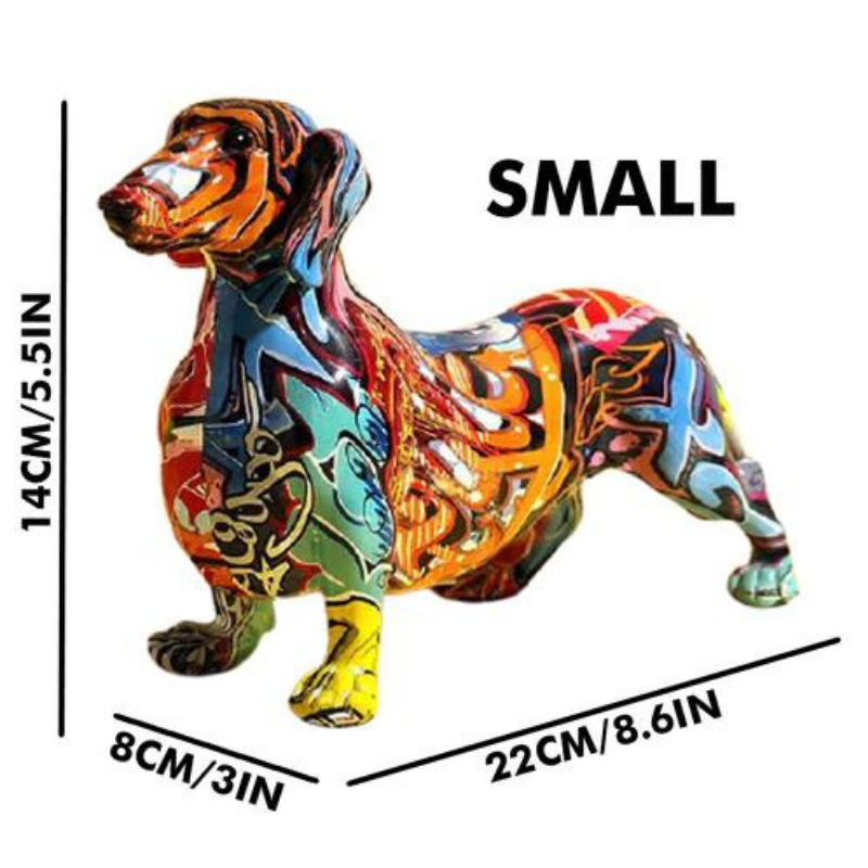 Dachshund Scandinavian Painted Statue
