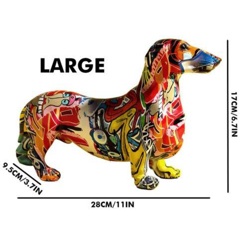 Dachshund Scandinavian Painted Statue