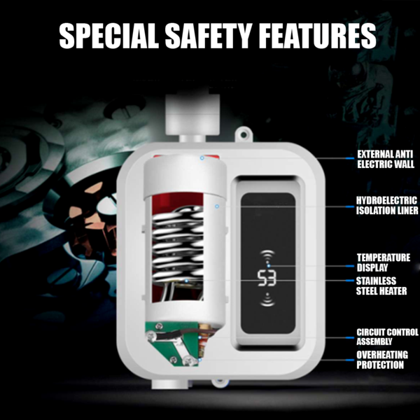 Portable Electric Tankless Water Heater | 3500W with Temperature Control