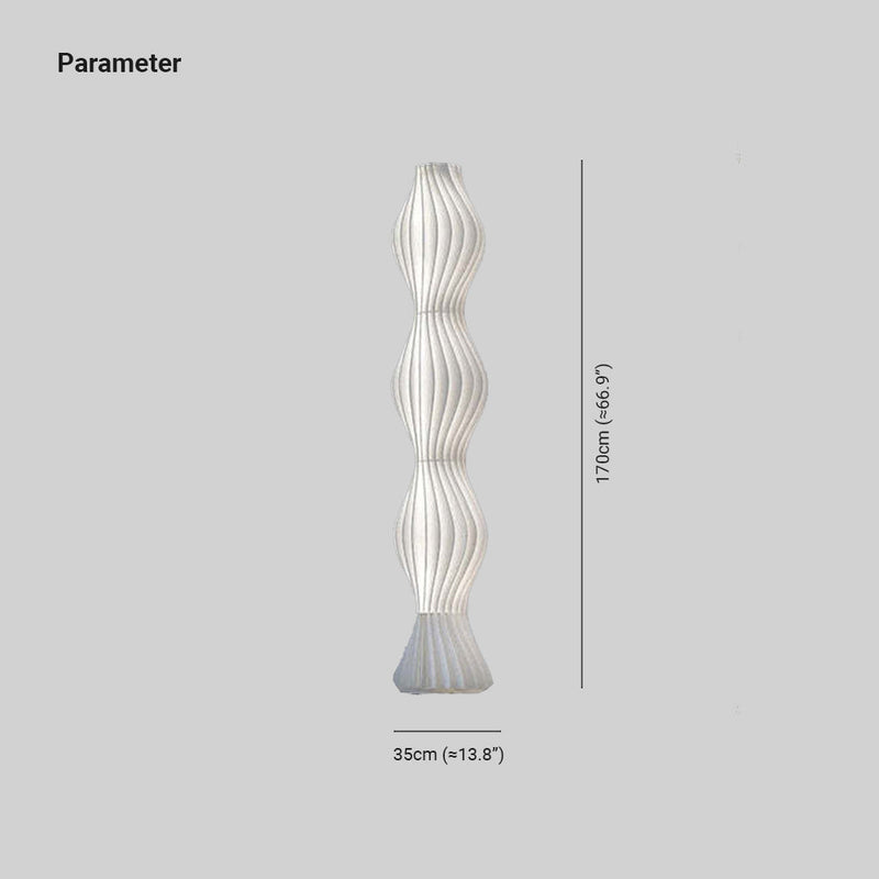 Artistic Pleated Acrylic Floor Lamp White