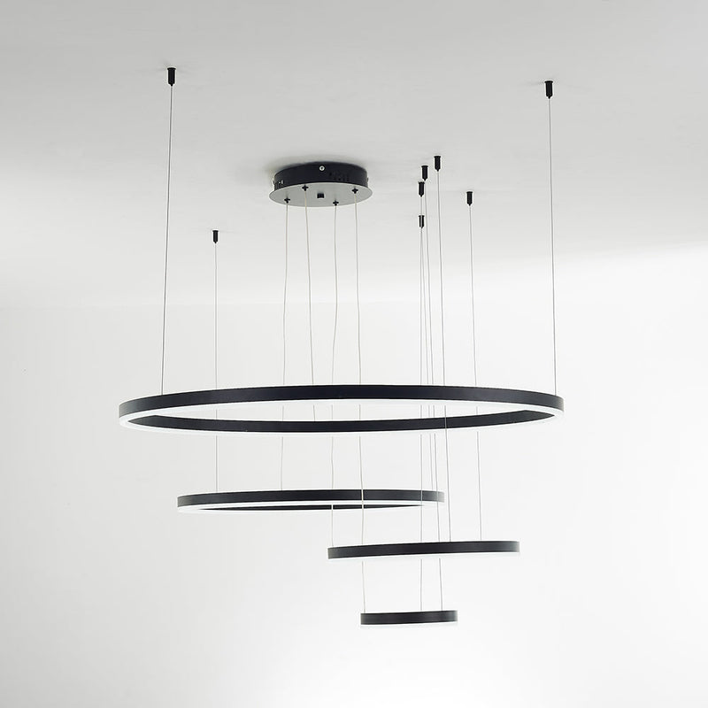 Modern Pendant Light Tir-Circle Black/Gold/Coffee Metal