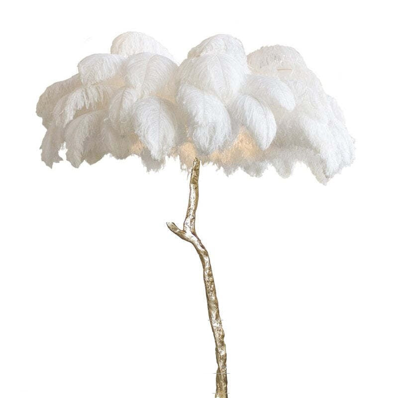 Scandinavian Luxury Unique Ostrich Feather Floor Lamp/Table Lamp