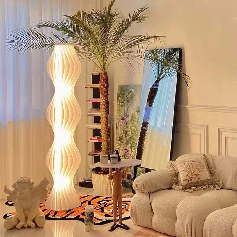 Artistic Pleated Acrylic Floor Lamp White