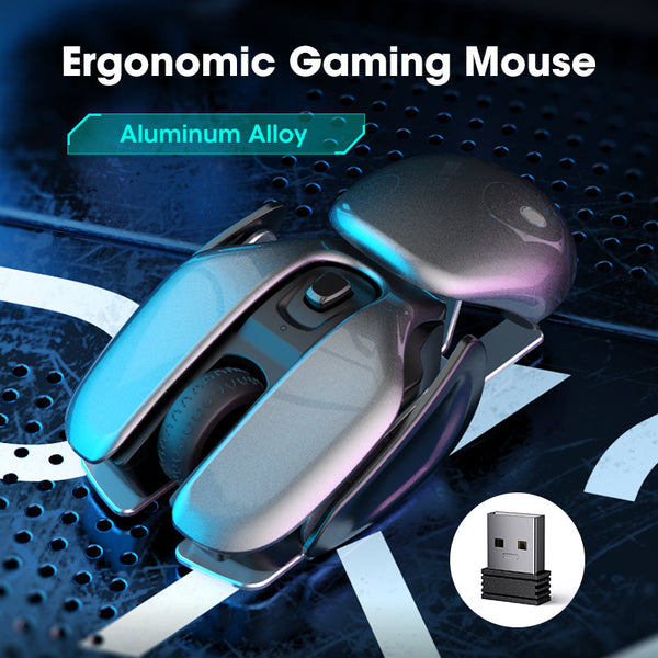 Wireless Silent Gaming Mouse Rechargeable Aluminum Alloy Design