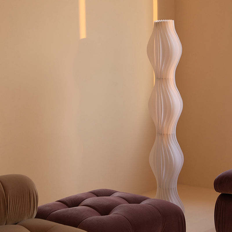 Artistic Pleated Acrylic Floor Lamp White