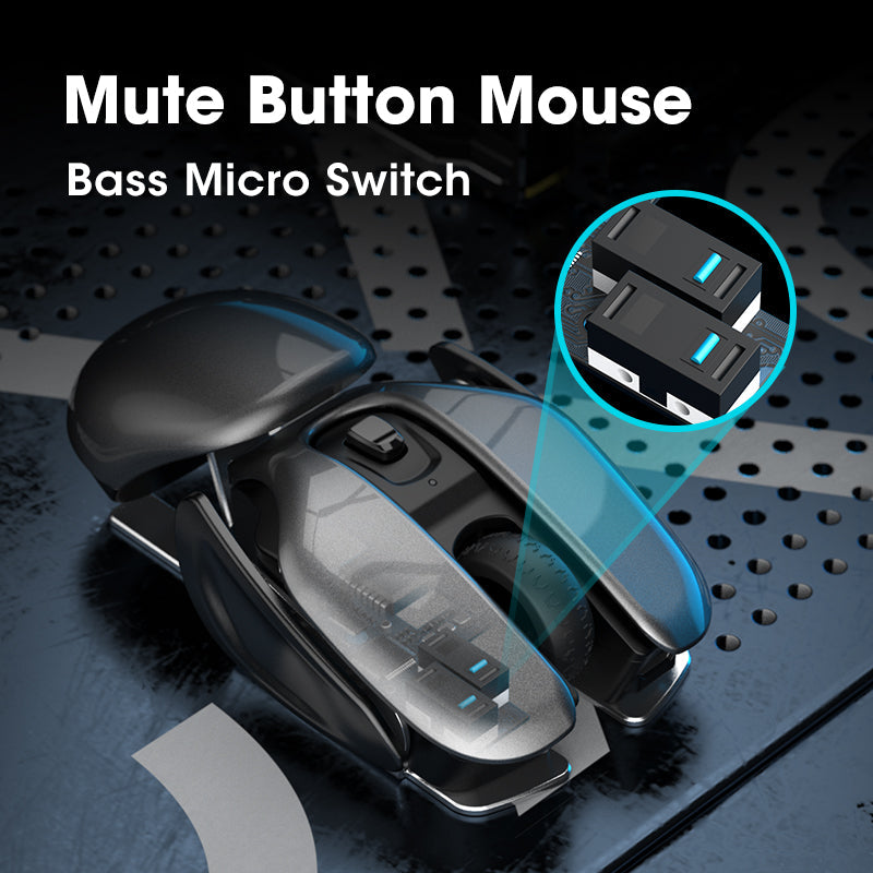 Wireless Silent Gaming Mouse Rechargeable Aluminum Alloy Design