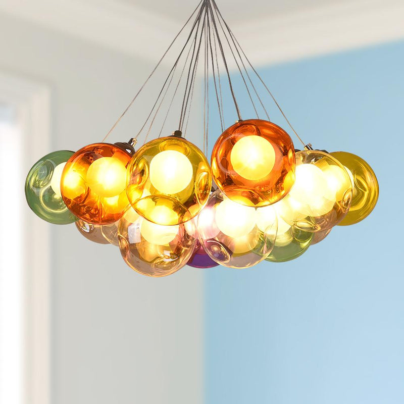 Contemporary Multi-Color Cluster Bubble Chandelier