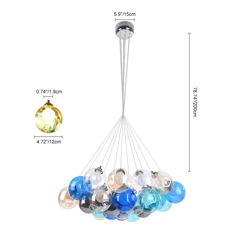 Contemporary Multi-Color Cluster Bubble Chandelier