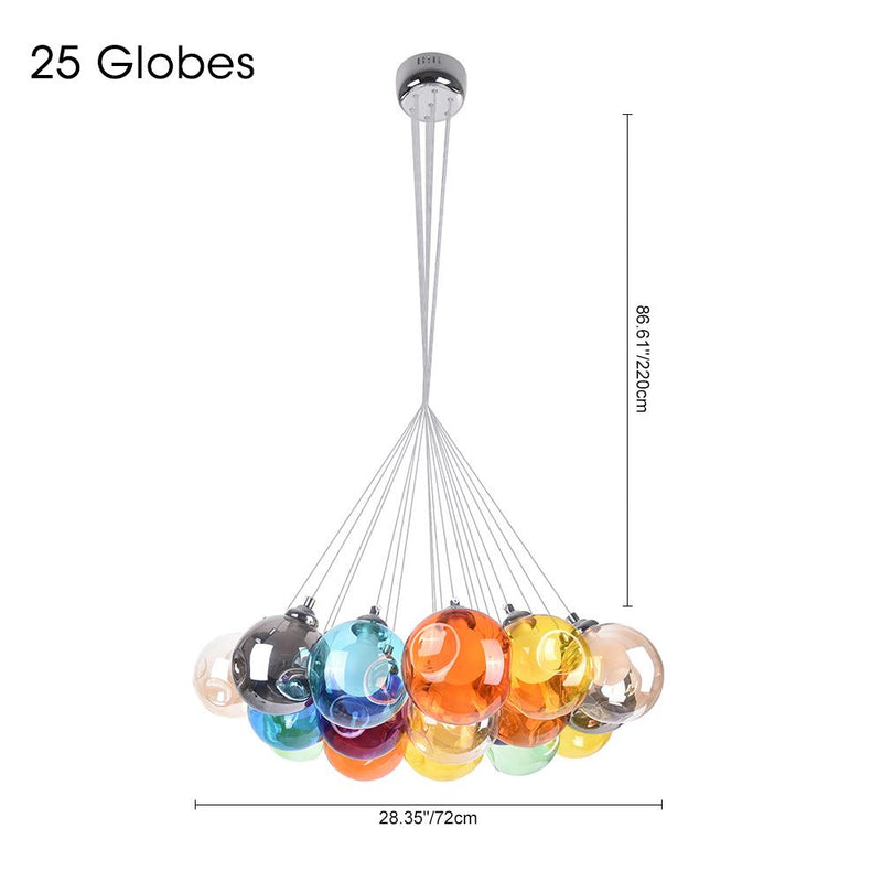 Contemporary Multi-Color Cluster Bubble Chandelier