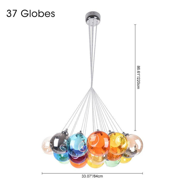 Contemporary Multi-Color Cluster Bubble Chandelier